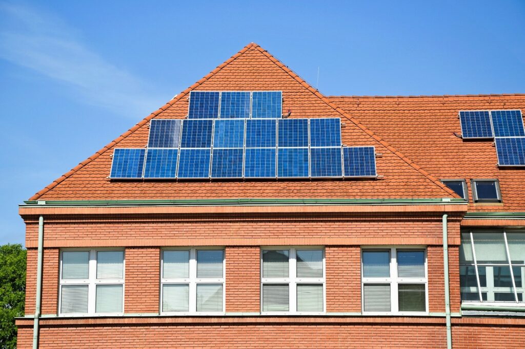 Luminous Solar Panel Installed on Building