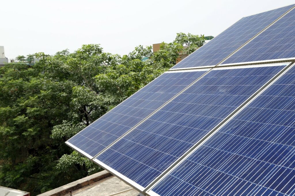 Luminous Solar Panel on Roof